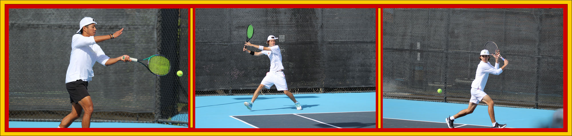 College of the Desert Men's Tennis Players on Court