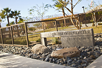 Front view from Mecca Thermal Campus Entry Sign