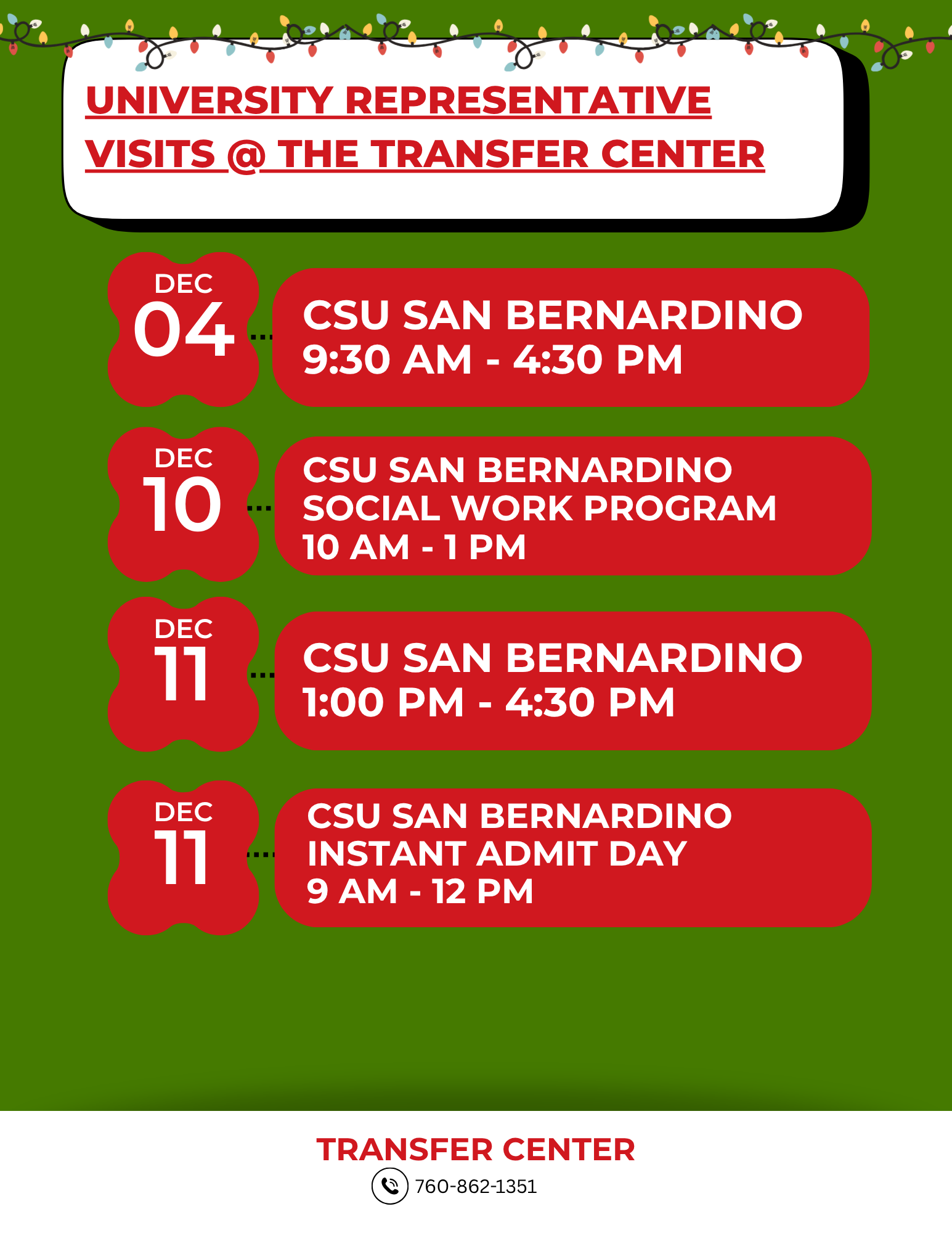 Dec Outreach Sched