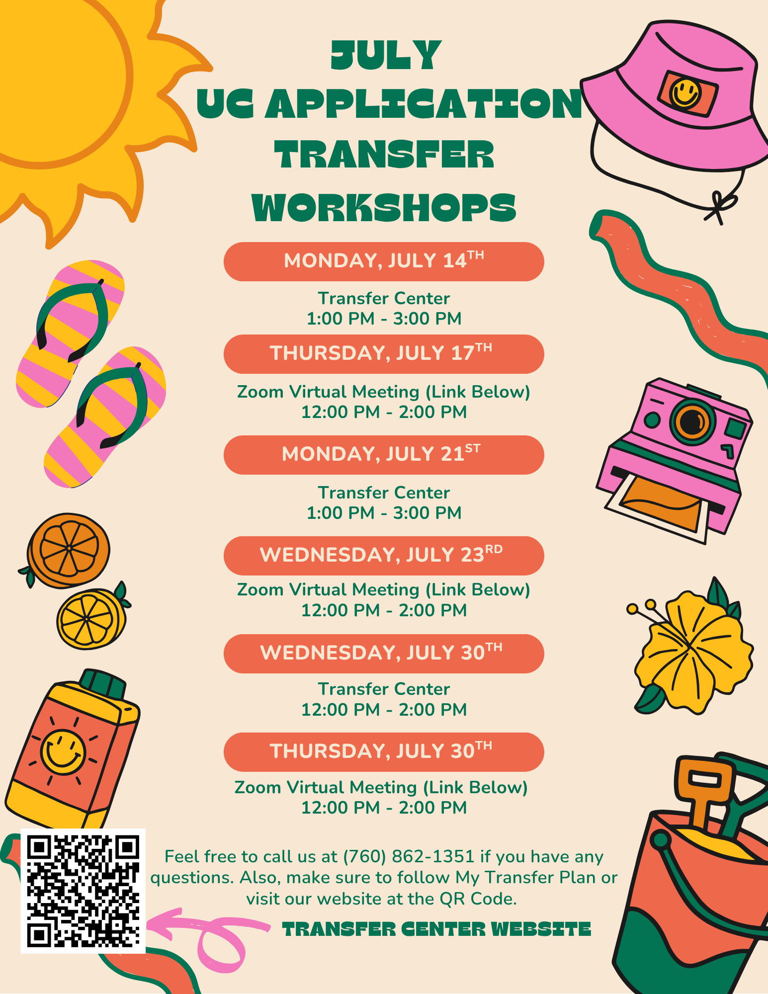 July UC Apps Transfer Workshops