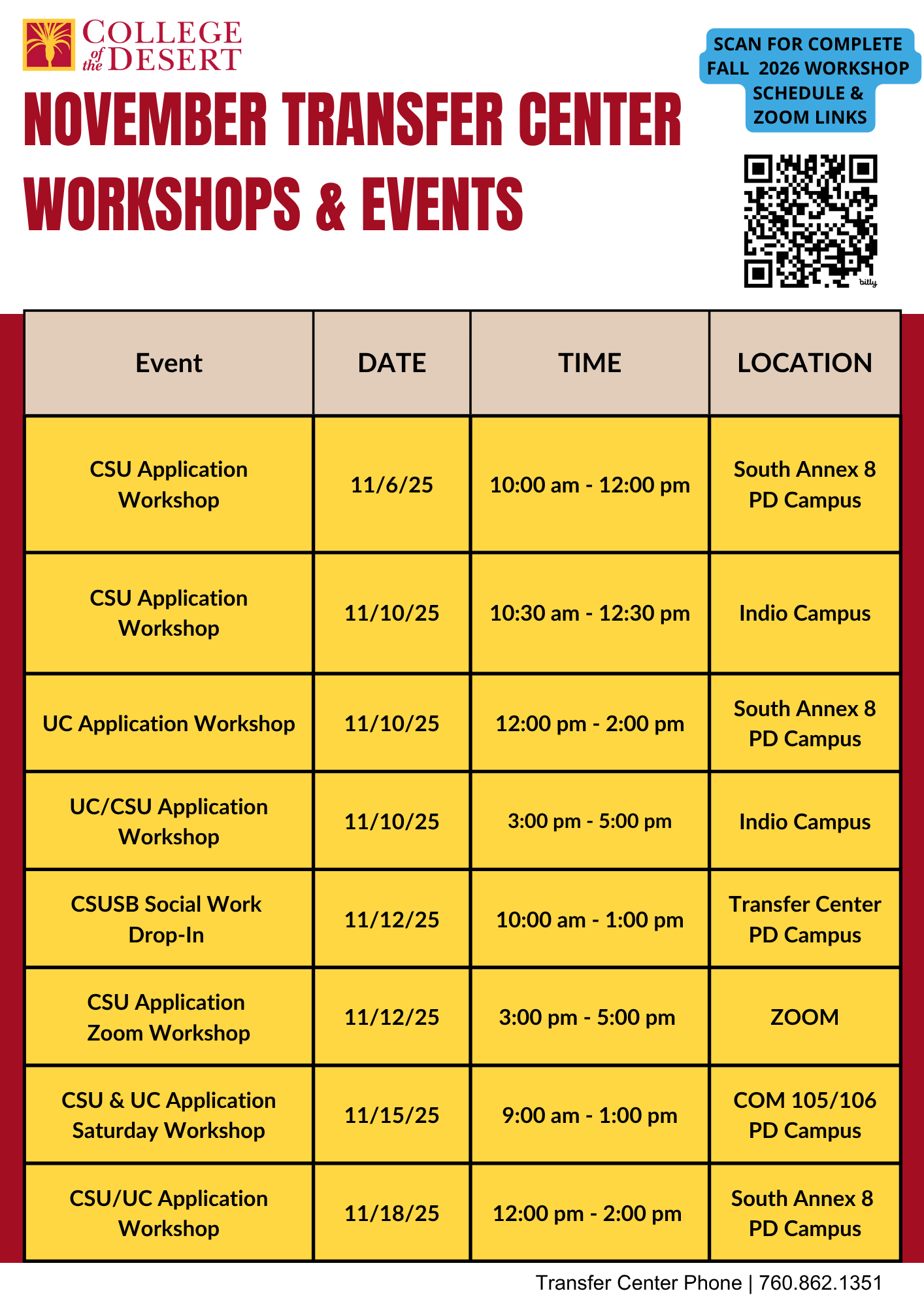 1 november workshops